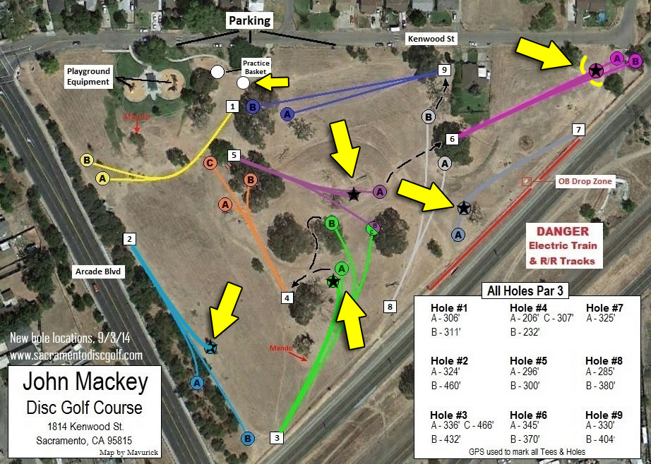 John Mackey Park DGC Map (New basket positions)